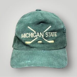 Vintage 90’s Michigan State Spartans Hockey Corduroy SnapBack Hat